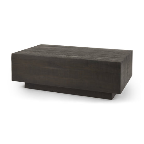 Hayden Dark Brown Wood Rectangular Coffee Table by Mercana at Eve Furniture