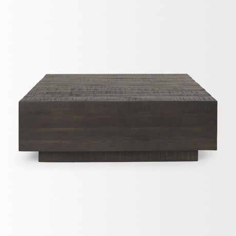 Hayden Dark Brown Wood Square Coffee Table by Mercana at Eve Furniture