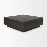 Hayden Dark Brown Wood Square Coffee Table by Mercana at Eve Furniture