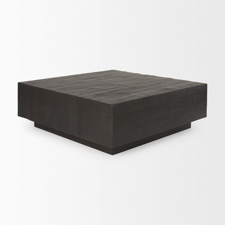 Hayden Dark Brown Wood Square Coffee Table by Mercana at Eve Furniture