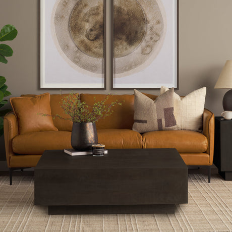 Hayden Dark Brown Wood Square Coffee Table by Mercana at Eve Furniture