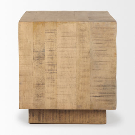 Hayden Light Brown Wood End/Side Table by Mercana at Eve Furniture