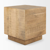 Hayden Light Brown Wood End/Side Table by Mercana at Eve Furniture