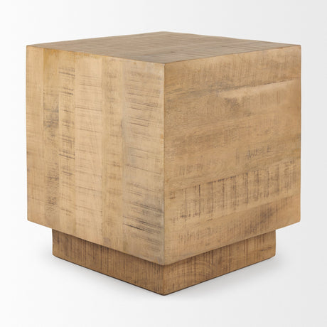 Hayden Light Brown Wood End/Side Table by Mercana at Eve Furniture
