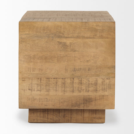 Hayden Light Brown Wood End/Side Table by Mercana at Eve Furniture