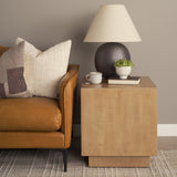 Hayden Light Brown Wood End/Side Table by Mercana at Eve Furniture