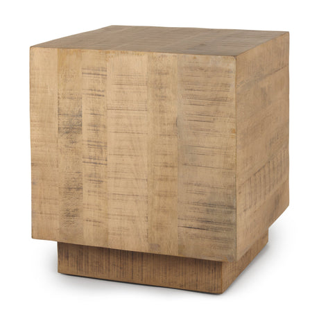 Hayden Light Brown Wood End/Side Table by Mercana at Eve Furniture