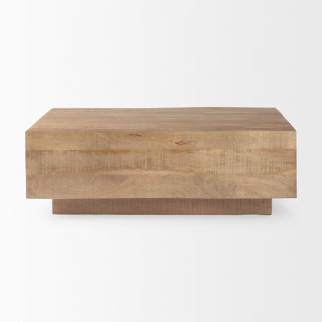 Hayden Light Brown Wood Rectangular Coffee Table by Mercana at Eve Furniture