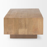 Hayden Light Brown Wood Rectangular Coffee Table by Mercana at Eve Furniture