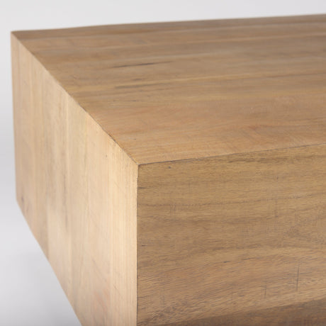 Hayden Light Brown Wood Rectangular Coffee Table by Mercana at Eve Furniture
