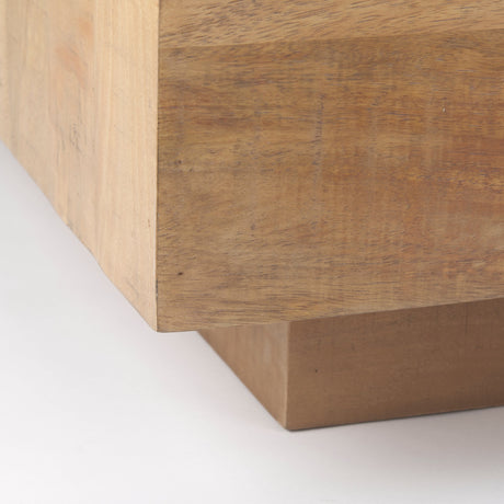 Hayden Light Brown Wood Rectangular Coffee Table by Mercana at Eve Furniture