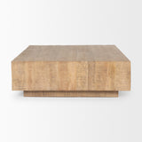Hayden Light Brown Wood Square Coffee Table by Mercana at Eve Furniture