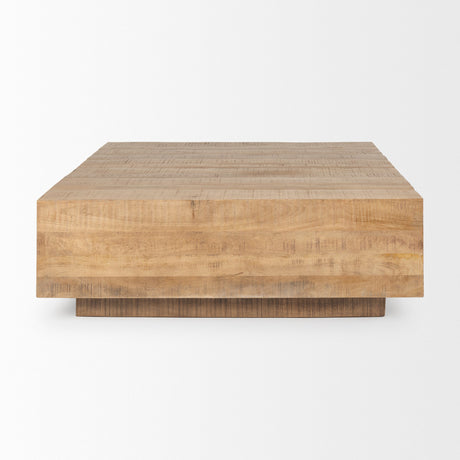 Hayden Light Brown Wood Square Coffee Table by Mercana at Eve Furniture