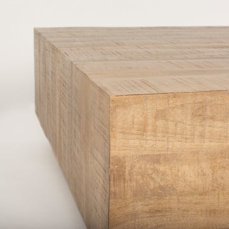 Hayden Light Brown Wood Square Coffee Table by Mercana at Eve Furniture