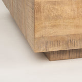 Hayden Light Brown Wood Square Coffee Table by Mercana at Eve Furniture