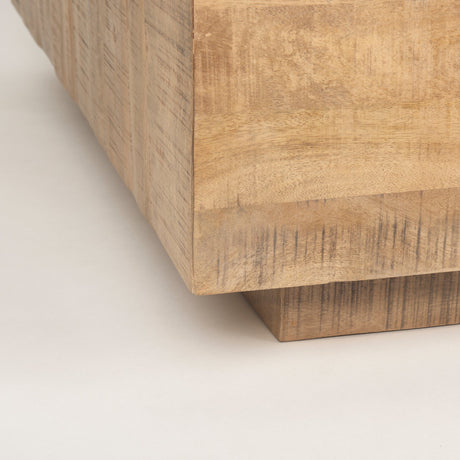Hayden Light Brown Wood Square Coffee Table by Mercana at Eve Furniture