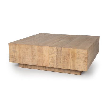Hayden Light Brown Wood Square Coffee Table by Mercana at Eve Furniture