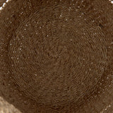 Hayes (Set of 2) Medium Brown Seagrass Round Basket with Stripe Pattern by Mercana at Eve Furniture