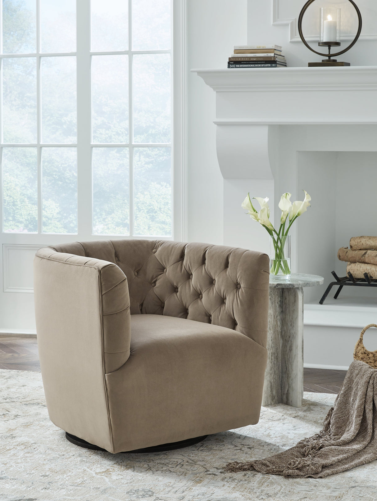 Hayesler Cocoa Swivel Accent Chair