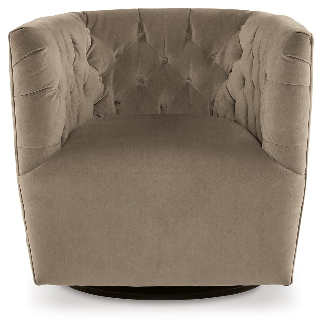 Hayesler Cocoa Swivel Accent Chair by Ashley at Eve Furniture
