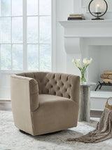 Hayesler Cocoa Swivel Accent Chair by Ashley at Eve Furniture