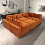 Hayward Burnt Orange Velvet Modular Sectional Sofa by Ashcroft Furniture at Eve Furniture