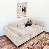 Hayward Ivory Velvet Modular Sectional Sofa by Ashcroft Furniture at Eve Furniture
