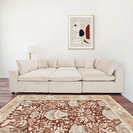 Hayward Ivory Velvet Modular Sectional Sofa by Ashcroft Furniture at Eve Furniture