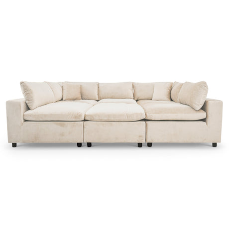 Hayward Ivory Velvet Modular Sectional Sofa by Ashcroft Furniture at Eve Furniture