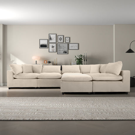 Hayward Ivory Velvet Modular Sectional Sofa by Ashcroft Imports at Eve Furniture