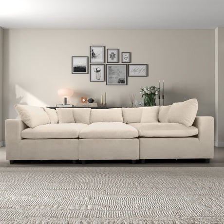 Hayward Ivory Velvet Modular Sectional Sofa by Ashcroft Imports at Eve Furniture