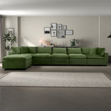 Hayward Olive Green Velvet Modular Sectional Sofa by Ashcroft Furniture at Eve Furniture