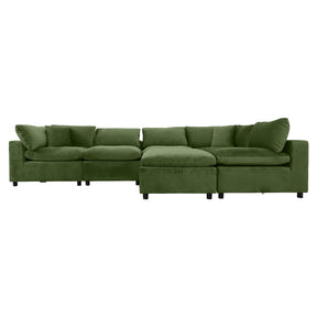 Hayward Olive Green Velvet Modular Sectional Sofa by Ashcroft Furniture at Eve Furniture