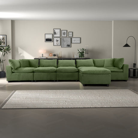 Hayward Olive Green Velvet Modular Sectional Sofa by Ashcroft Furniture at Eve Furniture