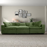 Hayward Olive Green Velvet Modular Sectional Sofa by Ashcroft Furniture at Eve Furniture