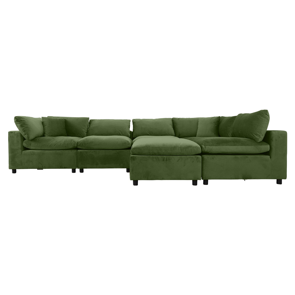 Hayward Olive Green Velvet Modular Sectional Sofa by Ashcroft Furniture at Eve Furniture