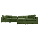 Hayward Olive Green Velvet Modular Sectional Sofa by Ashcroft Furniture at Eve Furniture