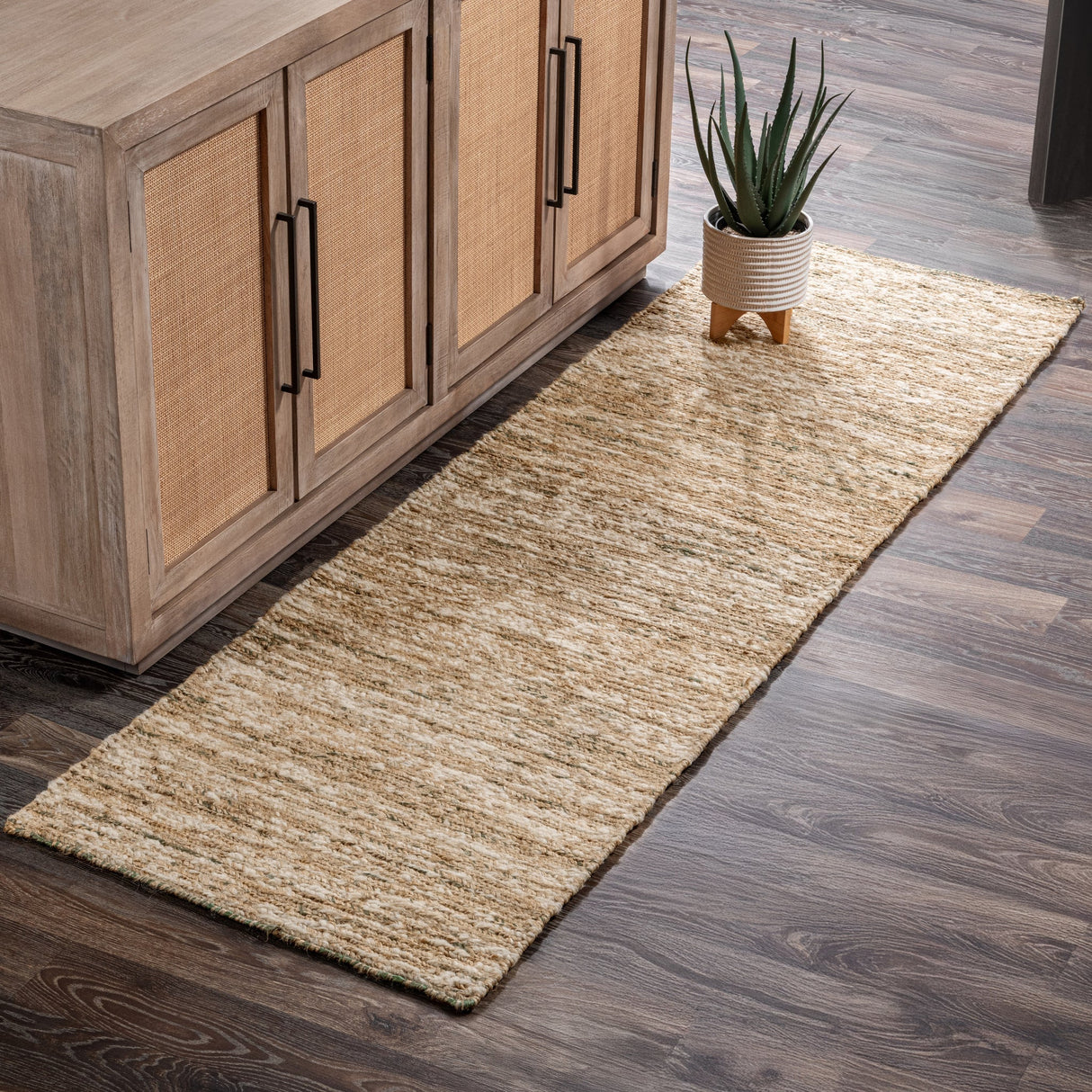 Hayward Soumak Jute Natural/Green Rug by Classic Home at Eve Furniture