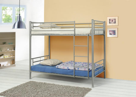 Hayward Silver Twin over Twin Bunk Bed