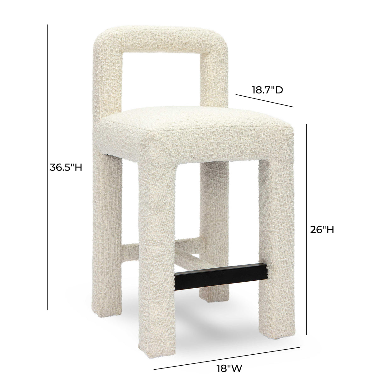 Hazel Boucle Counter Stool by TOV Furniture at Eve Furniture