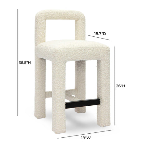 Hazel Boucle Counter Stool by TOV Furniture at Eve Furniture