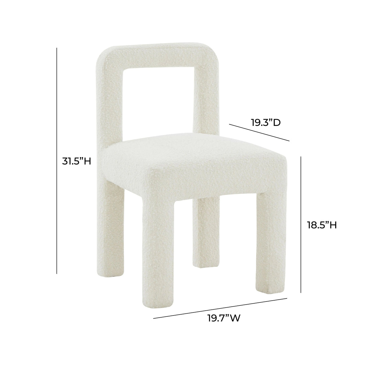 Hazel Boucle Dining Chair by TOV Furniture at Eve Furniture