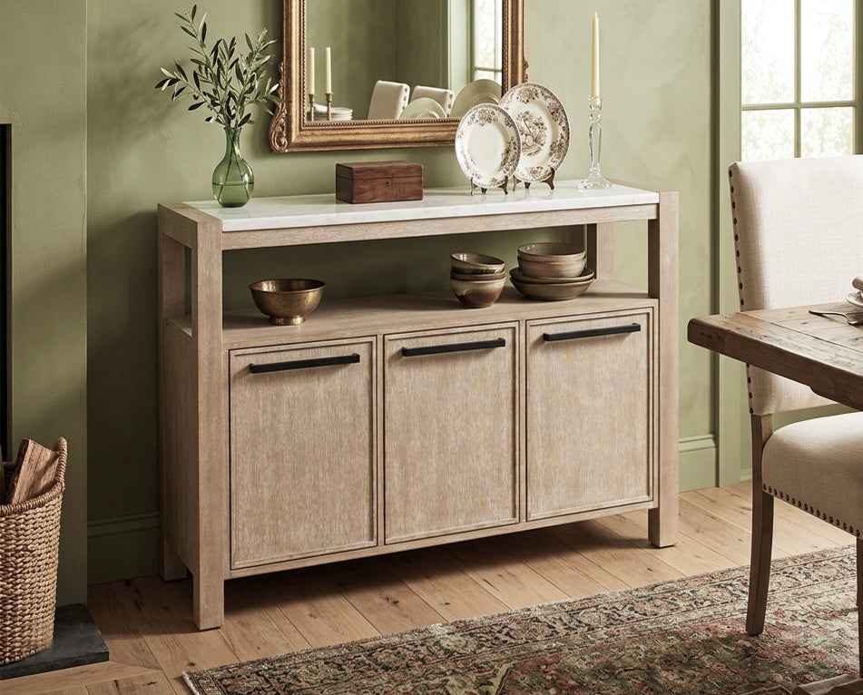 Hazel Brown Genuine Marble Top Sideboard by Crown Mark at Eve Furniture