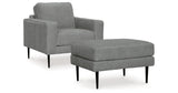 Hazela Charcoal Chair and Ottoman