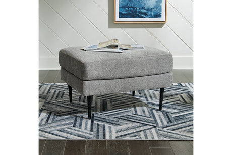 Hazela Charcoal Chair and Ottoman by Ashley at Eve Furniture