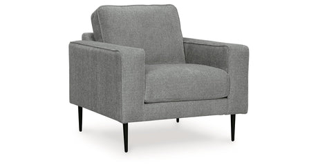 Hazela Charcoal Chair and Ottoman by Ashley at Eve Furniture