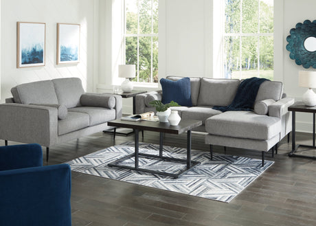 Hazela Charcoal Sofa Chaise and Loveseat by Ashley at Eve Furniture