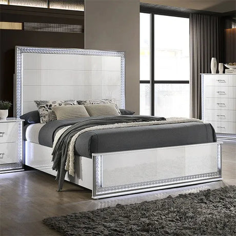 Hazeline White 5-Piece Queen Bedroom Set by Furniture of America at Eve Furniture