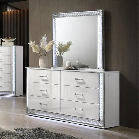 Hazeline White 5-Piece Queen Bedroom Set (2NS) by Furniture of America at Eve Furniture