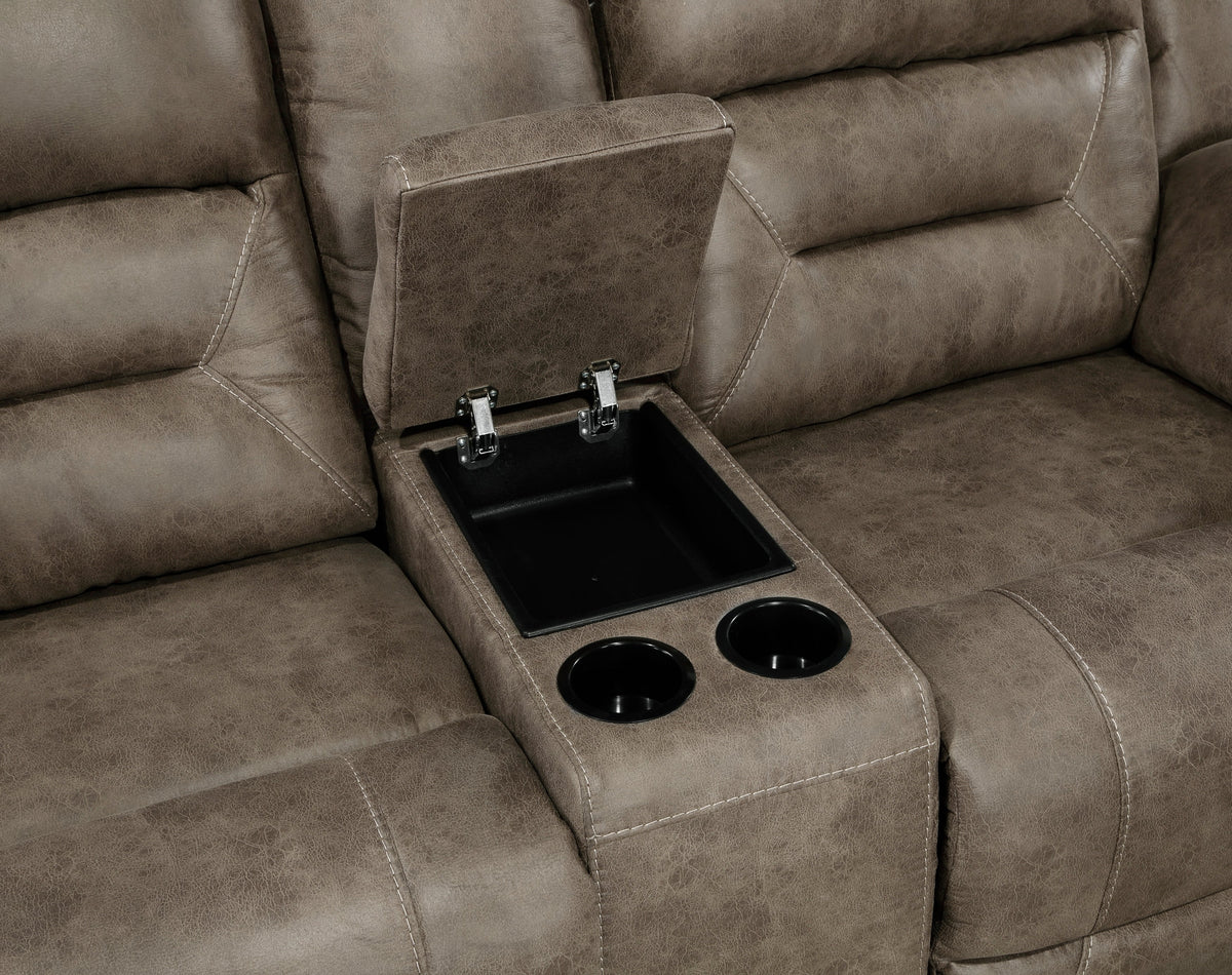 Hazen Brown 2-Piece Double Reclining Set by Homelegance at Eve Furniture